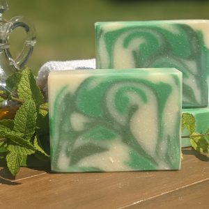 Hello Mint! Natural, handcrafted Mint soap made with shea butter that is moisturizingpearmint eucalyptus